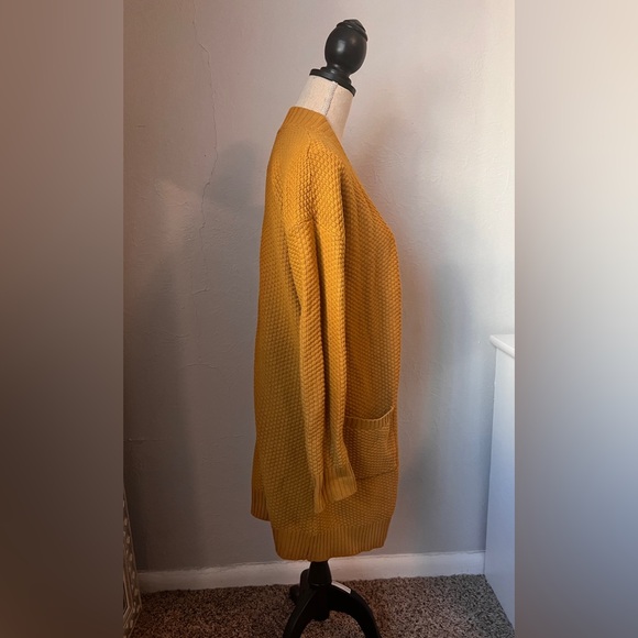 Max Studio Mustard Open-Front Cardigan Size Medium - Picture 5 of 15